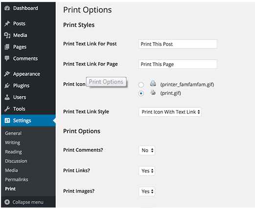 Printer to wordpress