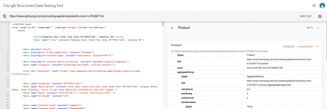 Structured Data Testing Tool